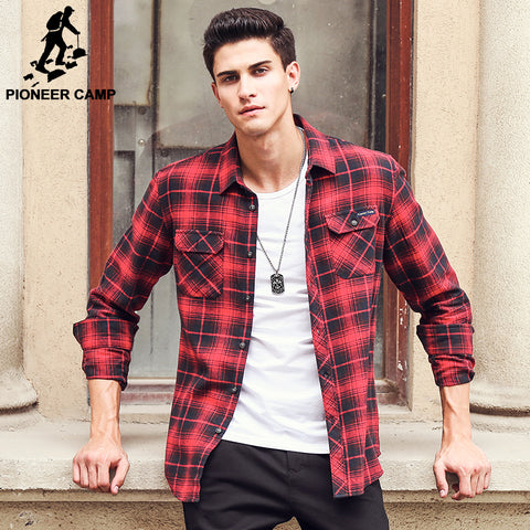 Pioneer Camp New casual shirt men brand male casual shirt top quality 100% cotton long sleeve autumn spring men shirts 677160 - 555 Famous