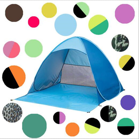 Multi Colors Fast Automatic Opening Beach tent SunShelter light weight POP UP open UV Protective tent Picnic Hiking fishing tent