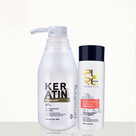 PURC 8% formalin keratin Brazil Keratin Treatment 100ml purifying shampoo hair care make hair straightening smoothing shinning - 555 Famous