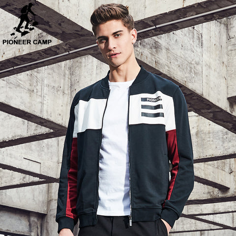 Pioneer Camp New arrival Spring jacket men brand clothing fashion men coat top quality patchwork hip hop jacket male  AJK702056 - 555 Famous