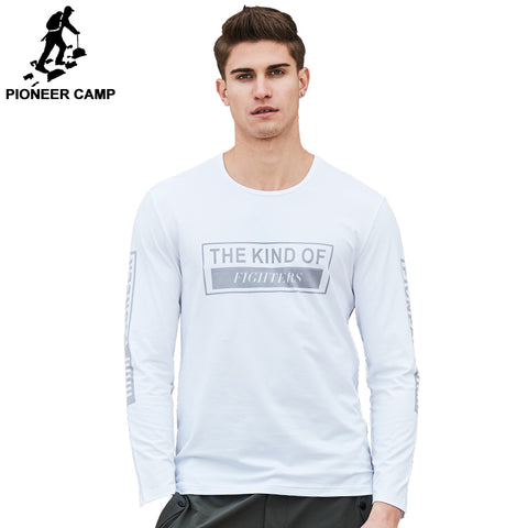 Pioneer Camp New arrival Spring T shirt men brand-clothing fashion printed T-shirt male top quality elastic Tshirts ACT702028 - 555 Famous