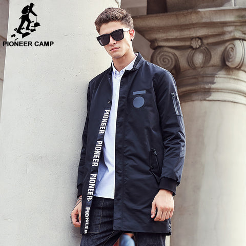 Pioneer Camp 2017 New style long Trench Coat Men brand clothing fashion Long Jackets Coats brand-clothing mens Overcoat  611311 - 555 Famous