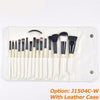 JAF Studio 15-piece Makeup Brush Kit Super Soft Hair PU Leather Case Holder Make Up Brush Set J1504C-W - 555 Famous