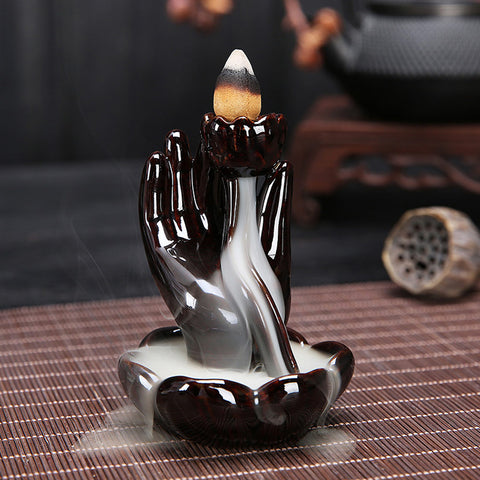 Small Cigarette Smoke Censer Ceramic Creative Jewelry Prayer Study Table Bergamot Candlestick Ornaments Religious Incense