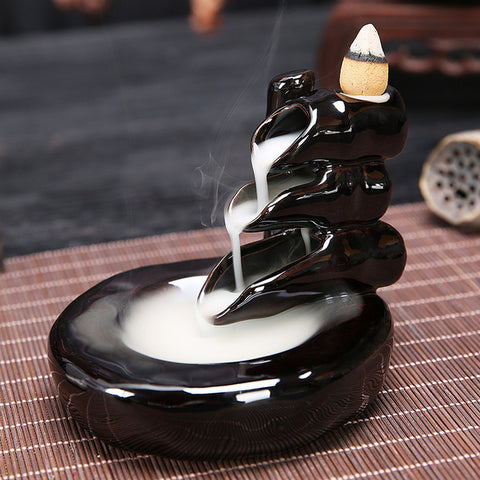 Small Cigarette Smoke Censer Ceramic Creative Jewelry Prayer Study Table Bergamot Candlestick Ornaments Religious Incense