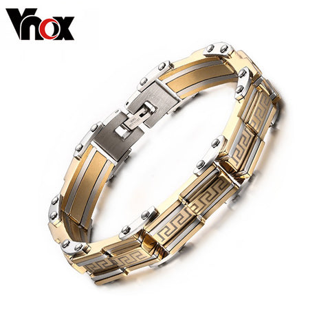 Vnox Luxury men bracelets & bangles 316l stainless steel 8.5inch Length top workmanship gifts - 555 Famous