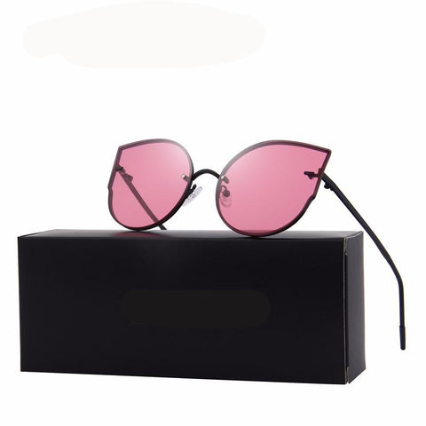 MERRY'S 2017 New Arrival Women Classic Brand Designer Cat Eye Sunglasses Rimless Metal Frame Sun Glasses S'8099 - 555 Famous