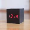 Cube wooden LED Alarm Clock,despertador Temperature Sounds Control LED display,electronic desktop Digital table clocks,SKU4A4A02