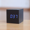 Cube wooden LED Alarm Clock,despertador Temperature Sounds Control LED display,electronic desktop Digital table clocks,SKU4A4A02