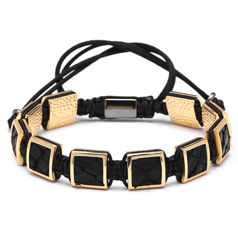 Mcllroy 2017 Hot Sale! New Stylish Black Python Bracelet Men Leather Bracelet Braiding Macrame Bracelets For Men Women Bangles - 555 Famous