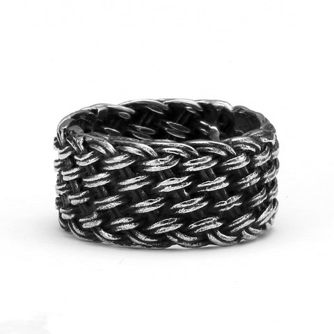 2017 new MCLLROY titanium steel Knitted Twisted Ring Femininas Rings For Men Stainless Steel Man Finger Ring Punk Biker Jewelry - 555 Famous