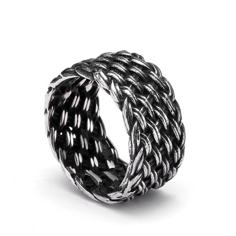 2017 new MCLLROY titanium steel Knitted Twisted Ring Femininas Rings For Men Stainless Steel Man Finger Ring Punk Biker Jewelry - 555 Famous