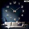 2017 new clock watch wall clocks horloge 3d diy acrylic mirror Stickers Home Decoration Living Room Quartz Needle free shipping