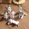 6pcs /set Kawayi Mini Cat Moss Micro World Bonsai Garden Small Ornament Landscape Home Garden Decoration