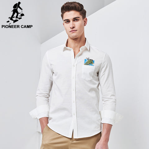 Pioneer Camp Brand shirt men New arrival Spring fashion casual shirt male top quality social dress shirt  blue white ACC701035 - 555 Famous