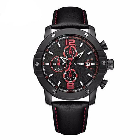MEGIR Men Watch Relogio Masculino Top Brand Luxury Leather Military Watch Clock Men Quartz Watches Relojes Hombre 2017 Relogios - 555 Famous