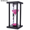 Stylish Ornament 60 Minute Sand Hourglass Countdown Timing Modern Wooden Sandglass Sand Clock Timer Home Decoration Wooden Frame