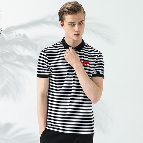 Pioneer Camp New striped polo shirt men brand clothing fashion button polos male top quality stretch casual  ADP701125 - 555 Famous