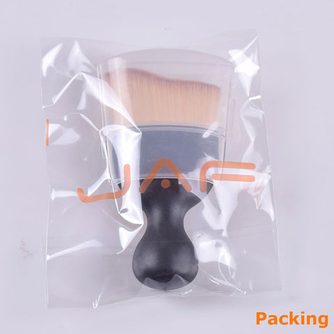 JAF S Shape Makeup Brush Wave Arc Curved Hair Shape Wine Glass Base Foundation Make Up Brush Pro Contour Kabuki Brush for Makeup - 555 Famous