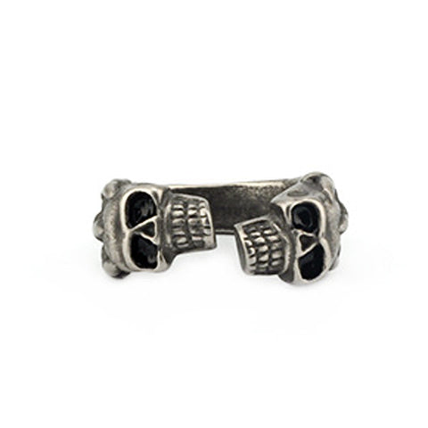Brand Mens Jewellery Rings 316L Stainless Steel Jewelry Men Ring Twins Skeleton Gemini Skull Punk Vintage Rings - 555 Famous