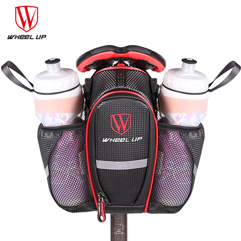 WHEEL UP 2 Pockets Bike Bag Bicycle Seat Post Bag Mountain MTB Road Bike Seat Rear Tail Pouch Bottle Bags New 900D 2017 hot sale
