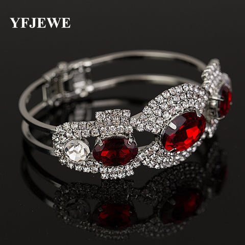 YFJEWE Fashion Bangles Full Crystals Bangle & bracelet Wristband For women jewelry Lady Girl Party Prom Ornament Gift B012