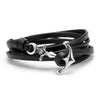 Punk Genuine Wrap Leather Bracelets Men Charm Anchor Bracelets Cuff Jewelry Leather Anchor Bracelets Gifts Bangles - 555 Famous