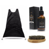 Premium Natural Beard Oil for Mustache Care with Beard Catcher and Wooden Brush as well as Skin Conditioner for Men - 555 Famous