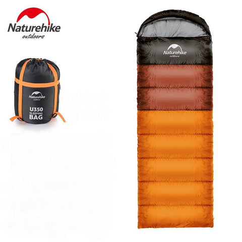 Outdoor Envelope Type Hood Single Sleeping Bag Cotton Splicing Compression Sleeping Bags Camping Spring Summer Blue Orange Green