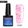 Modelones Newest 10ML Snowflake Gel UV Nail Varnish Semi Permanent Led Nail Gel Polish Nude Color Glitter UV Gel Nail Polish - 555 Famous