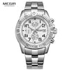 Megir Mens Chronograph Stainless Steel Quartz Watch