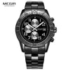 Megir Mens Chronograph Stainless Steel Quartz Watch