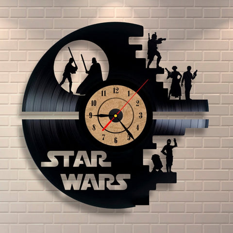 Fashion Creative Clock CD Vinyl Record Wall Clock Film STAR WARS Theme Home Decor 3D Hanging Watches Duvar Saat Home Decoracion