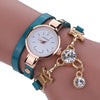 Fashion women watch bracelet leather Analog Quartz