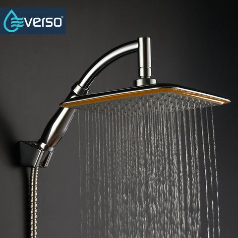 EVERSO 8" Bathroom Handheld Shower Head Hand Hold Shower Head Top Over Head Rotate 360 Degree Rainfall Shower Head Set