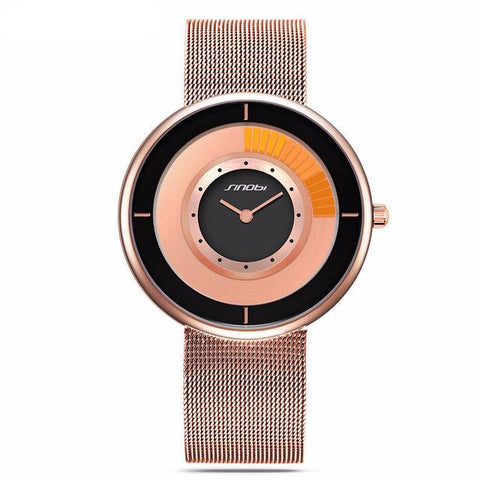 SINOBI Luxury Brand Men's Watches 2017 Fashion Creative Gold Ladies Quartz Watch Women Bracelet Wristwatches Relogio Masculino - 555 Famous