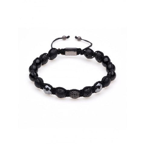 ZHUNY Couple Natural Onyx Stones Macrame Bracelet Micro Pave CZ Beads Mens Shamballa Charm Bracelets for Male and Female Jewelry - 555 Famous