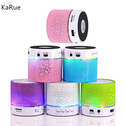Karue  Portable Bluetooth Speaker Mini LED Wireless Speakers With Micro SD TF Radio FM USB Phone Call For PC