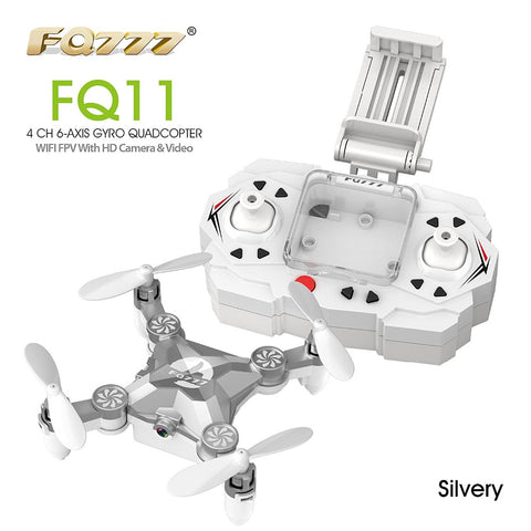FQ777 FQ11W 2.4G 4CH 6-Axle Gyro WIFI FPV Mini Pocket Drone Rotatable RC Quadcopter With 0.3MP Camera F20804/5