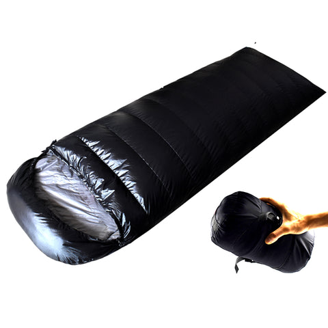 ARICXI Sleeping Bag White Duck Down Outdoor Camping sleeping bag Black 210x80cm