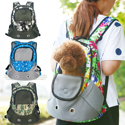 HOOPET Pet Carrier Shoulders Back Front Pack Dog Cat Travel Bag Mesh Backpack Head out Design Travel Adjustable Shoulder Strap