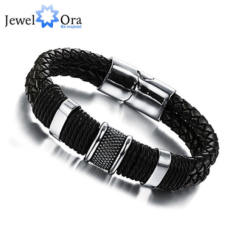 Wide Mens weave Chain  Men Bracelet Wristband For Men Classic Bracelet  Men Bangle Jewelry (JewelOra BA101163) - 555 Famous